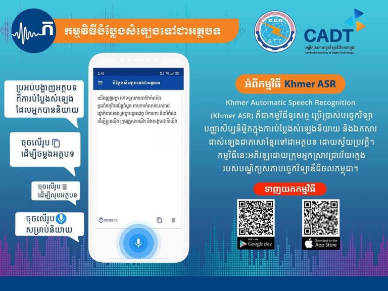កម្ពុជាអនុញ្ញាតឱ្យប្រើបច្ចេកវិទ្យាបញ្ញាសិប្បនិមិត្ត AI ថ្មីដែលអាចបម្លែងសំឡេងទៅជាអត្ថបទ